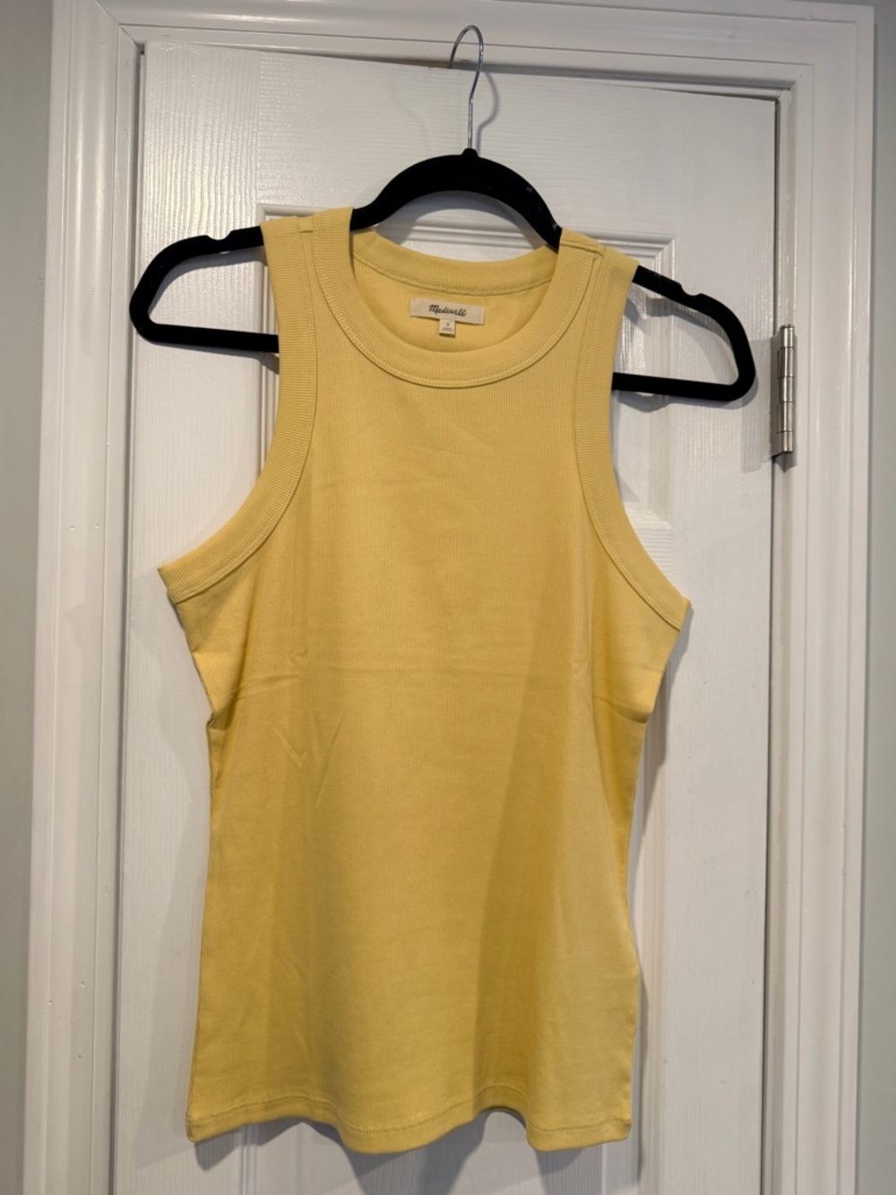 NWOT Madewell Size S Yellow Ribbed Supima Cotton Racerback Tank Top